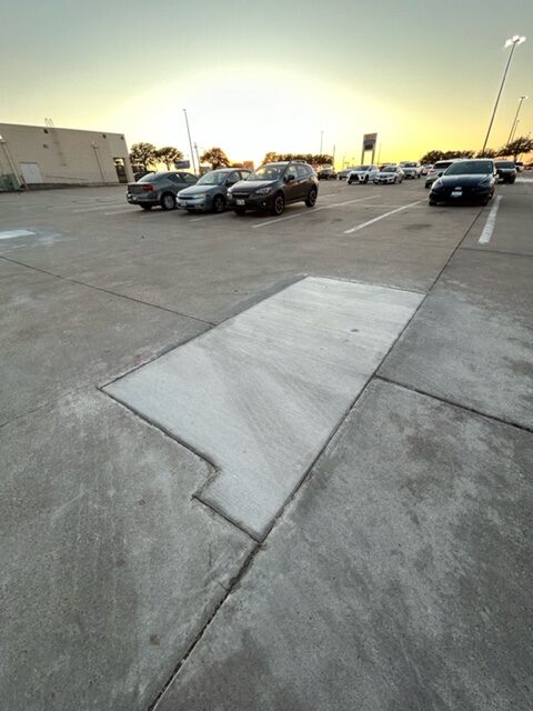 Concrete Patches in Commercial Parking Lot, Fort Worth