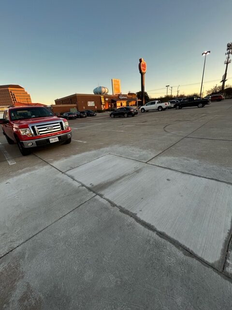 Concrete Patches in Commercial Parking Lot, Fort Worth