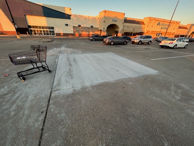 Concrete Patches in Commercial Parking Lot, Fort Worth