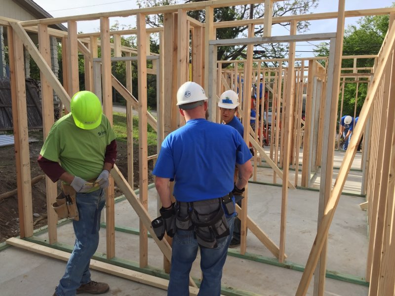 Straight Line Foundation Repair in Fort Worth volunteering with Habitat For Humanity